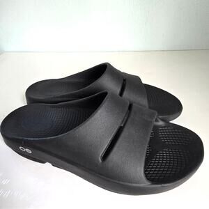 OOFOS Ooahh Recovery Slide Sandal  Men's 7 Women's 9 Black Comfort Beach Summer